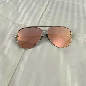 Quay Australia x Desi Perkins High Key Large Gold Aviator Sunglasses